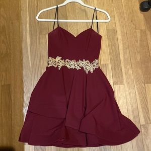Red formal mini dress